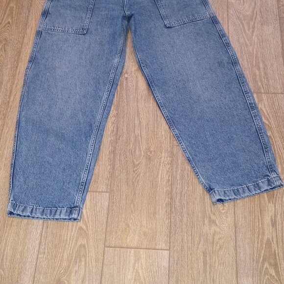 Dkny Denim - DKNY High Rise Utility Barrel Leg Jeans